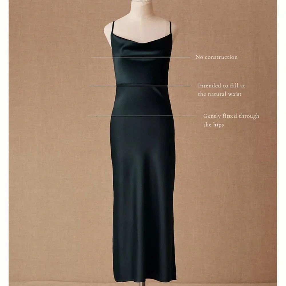 Sachin & Babi BHLDN Stevie Satin 6  Tie-Back Charmeuse Slip Midi New - Picture 6 of 8